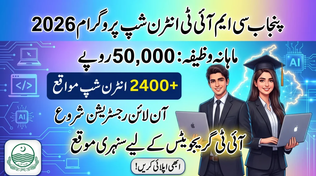Punjab CM IT Internship Program 2026: Apply Now for 50,000 PKR Monthly Stipend