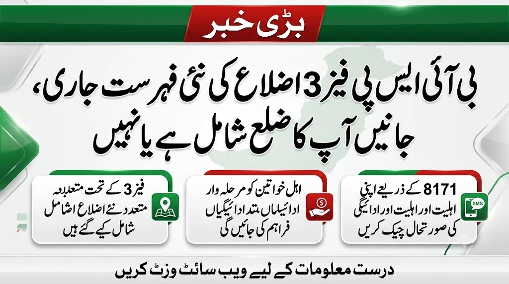 BISP Phase 3 District List Aa Gayi? Dekhein Aap Ka Zila Shamil Hai Ya Nahi